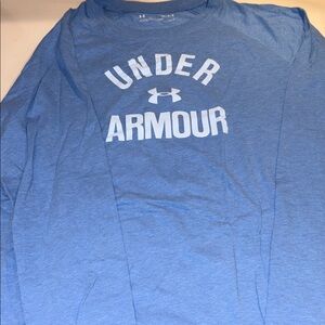 Under Armour Women’s Long Sleeve Blue Tee-HeatGear, size M
